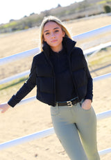 Zwart Cropped Puffer Vest