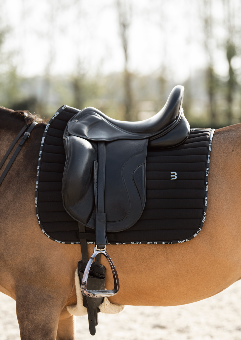 black saddle pad dressage Bullet Equestrian Design
