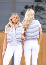 Licht grijs Cropped Puffer Vest