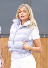 Licht grijs Cropped Puffer Vest