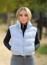 Licht grijs Cropped Puffer Vest