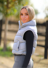 Licht grijs Cropped Puffer Vest