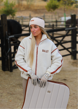 Beige leather saddlepad dressage