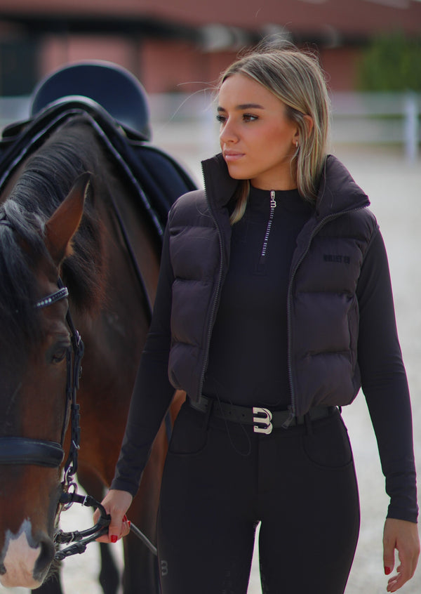 Espresso Cropped Puffer vest 