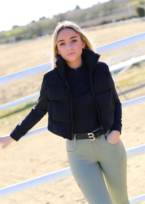 Zwart Cropped Puffer Vest