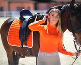 Orange saddle pad dressage