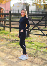 Black glitter full grip breeches