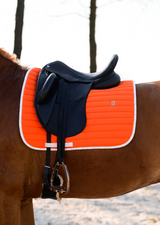 Orange saddle pad dressage