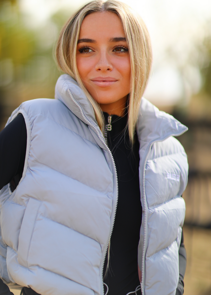 Licht grijs Cropped Puffer Vest