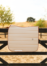 Beige leather saddlepad dressage