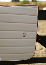Beige leather saddlepad dressage