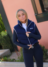 Navy Cropped Puffer Vest