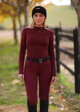 'The Original' Burgundy full grip rijbroek