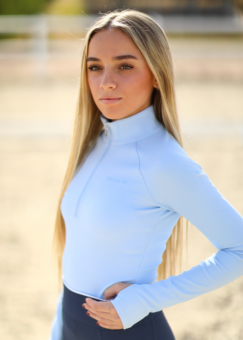 Licht Blauw Ribbed Base Layer