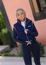 Weiß-Blaue Ribbed Base Layer