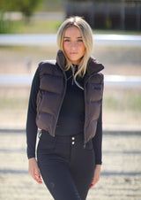 Espresso Cropped Puffer vest 