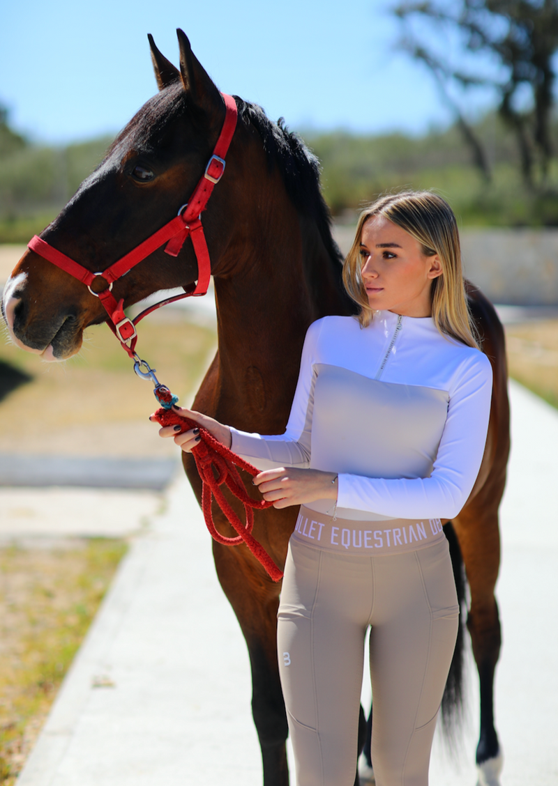 Beige riding legging