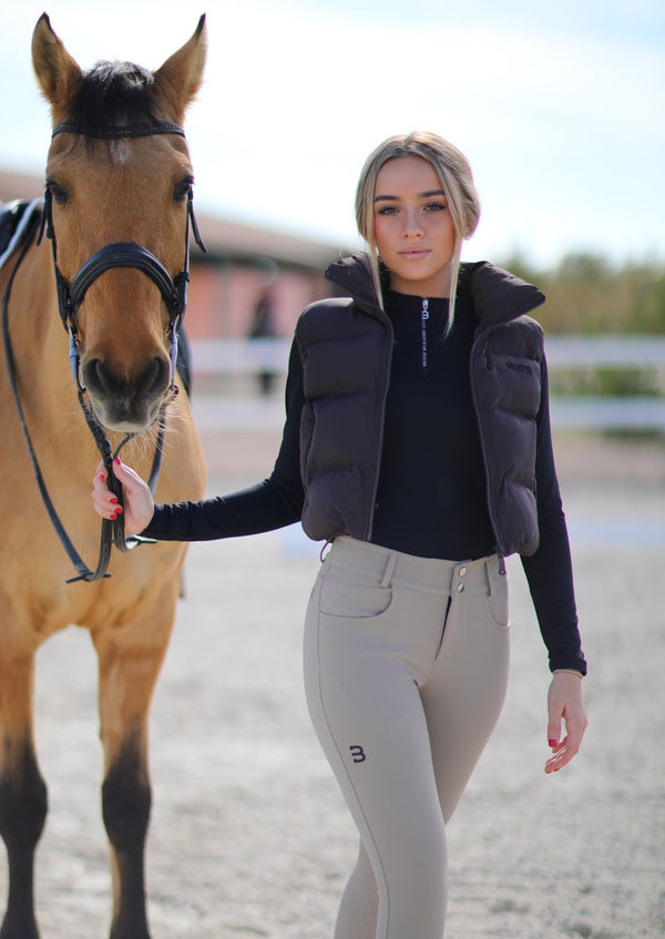 Espresso Cropped Puffer vest 